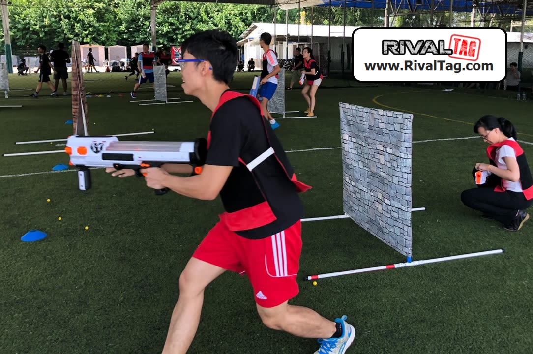 "Hades" is the latest & biggest NERF Rival gun, ideal for laying down suppressive fire! | RIVAL TAG Singapore Team Building